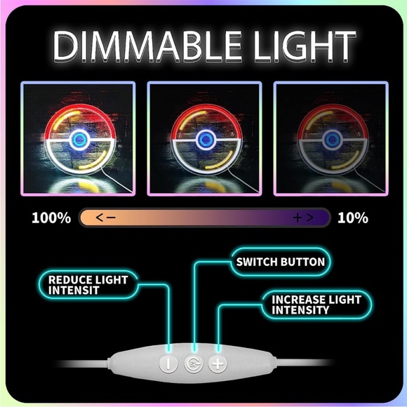 Pokemon Pokeball Cartoon 90s Video Game Neon Light LED Man Cave Kid/Teen Room - Picture 6 of 8